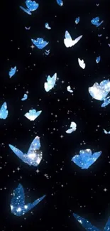 Galaxy butterflies on a starry black background.