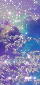 Enchanting galaxy cloud wallpaper with sparkles.