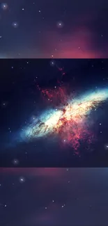 Colorful galaxy explosion in dark space wallpaper.