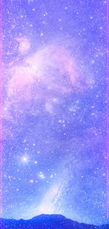 Vibrant purple galaxy with stars for mobile wallpaper.