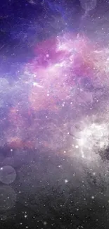 Galaxy nebula wallpaper with purple cosmic clouds and stars