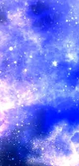 Vibrant galaxy nebula with blue hues and starry details, perfect wallpaper.