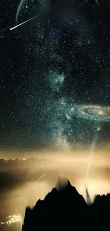 A striking galaxy night sky mobile wallpaper showcasing stars and cosmic scenery.