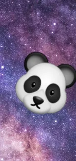 Purple galaxy wallpaper with panda emoji in center.