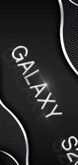 Stylish Galaxy S20 wallpaper with black and silver abstract design.