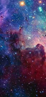 Colorful galaxy space wallpaper with stars and nebula.