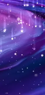 Purple galaxy wallpaper with stars and dreamlike night sky.