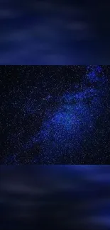 Galaxy starry sky wallpaper with vibrant blue hues.