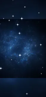 Dark blue starry galaxy wallpaper for mobile phones.