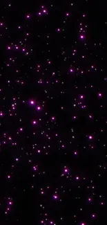 Starry night sky with purple galaxy effect.