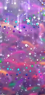 Colorful galaxy stars mobile wallpaper with vibrant, dreamy cosmic background.