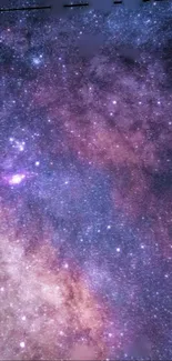 Beautiful purple galaxy starscape wallpaper for mobile phone.