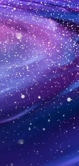 Galaxy swirl wallpaper with stars and vibrant purple hues.