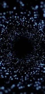 Dark blue galaxy vortex wallpaper with glowing dots.