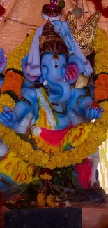 Colorful Ganesha with vibrant details.