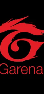 Garena logo on black background mobile wallpaper.