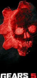 Dynamic Gears 5 skull wallpaper with red design.