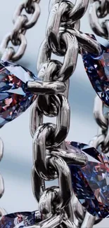 Chain with gemstones wallpaper design.