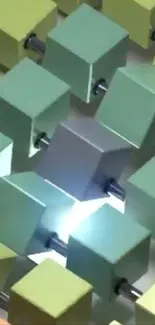 3D geometric cubes design wallpaper