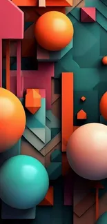 Vibrant geometric abstract wallpaper design