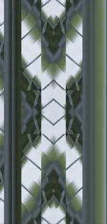 Geometric abstract pattern wallpaper in green and gray.