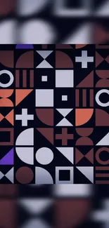 Bold geometric abstract mobile wallpaper.