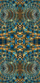 Geometric abstract pattern with blue tones, ideal for phone wallpaper.