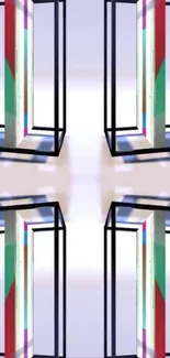 Geometric abstract wallpaper with vibrant colors and modern design.