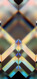 Geometric abstract wallpaper with prism patterns