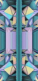 Geometric abstract wallpaper with pastel hues.