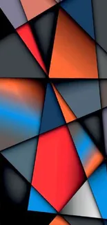 Vibrant geometric abstract art phone wallpaper with bold and dynamic shapes.