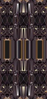 Geometric art deco wallpaper with dark patterns.