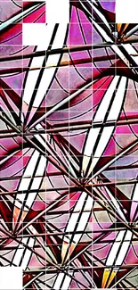 Abstract pink geometric lines create modern mobile wallpaper.