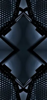 Geometric black pattern wallpaper with abstract design.