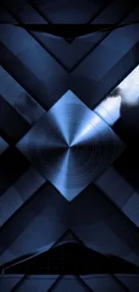 Blue geometric abstract design wallpaper.