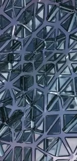 Geometric blue glass pattern wallpaper background.