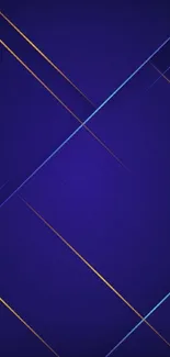 Dark blue wallpaper with geometric lines.