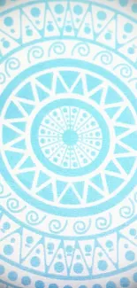 Geometric blue mandala design mobile wallpaper.