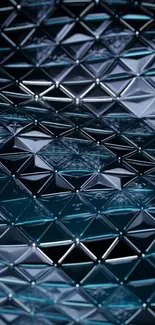 Abstract geometric blue pattern wallpaper with glossy finish.