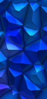 Vibrant geometric blue pattern wallpaper.