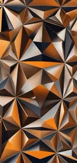 Geometric copper pattern mobile wallpaper with 3D effect.