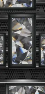 Mobile wallpaper featuring geometric crystal patterns with a modern touch.