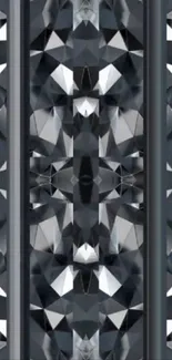 Geometric crystal pattern with reflective facets.