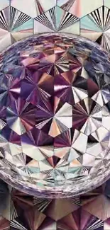 Geometric crystal sphere in purple tones.