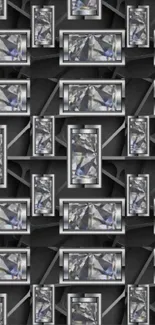 Patterned geometric crystal design wallpaper