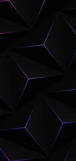 Geometric dark abstract wallpaper with luminous lines.
