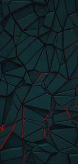 Dark geometric wallpaper with red accents.