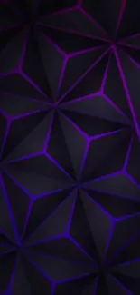 Dark geometric pattern with purple highlights.