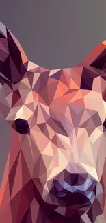 Geometric polygonal deer art in vibrant colors.