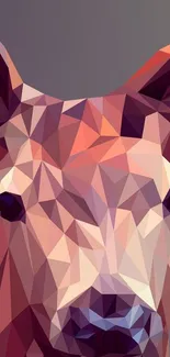 Geometric deer art wallpaper with vibrant colors.